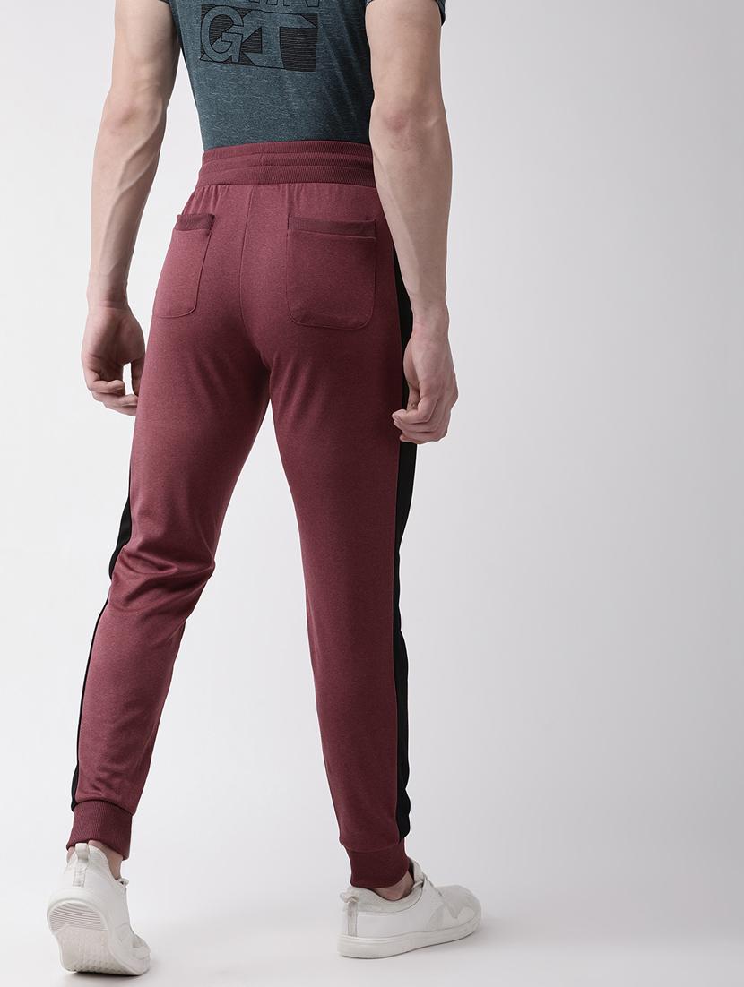 maroon side taped full length track pant - 17751804 - Zoom Image - 3