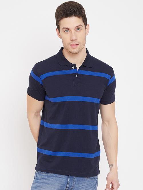 blue striped polo t-shirt - 17751829 - Standard Image - 1