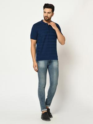 blue striped polo t-shirt - 17751906 - Standard Image - 4