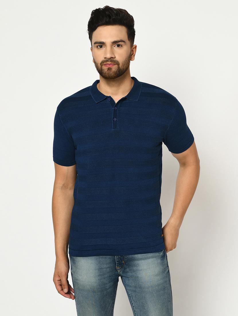 blue striped polo t-shirt - 17751906 - Zoom Image - 1