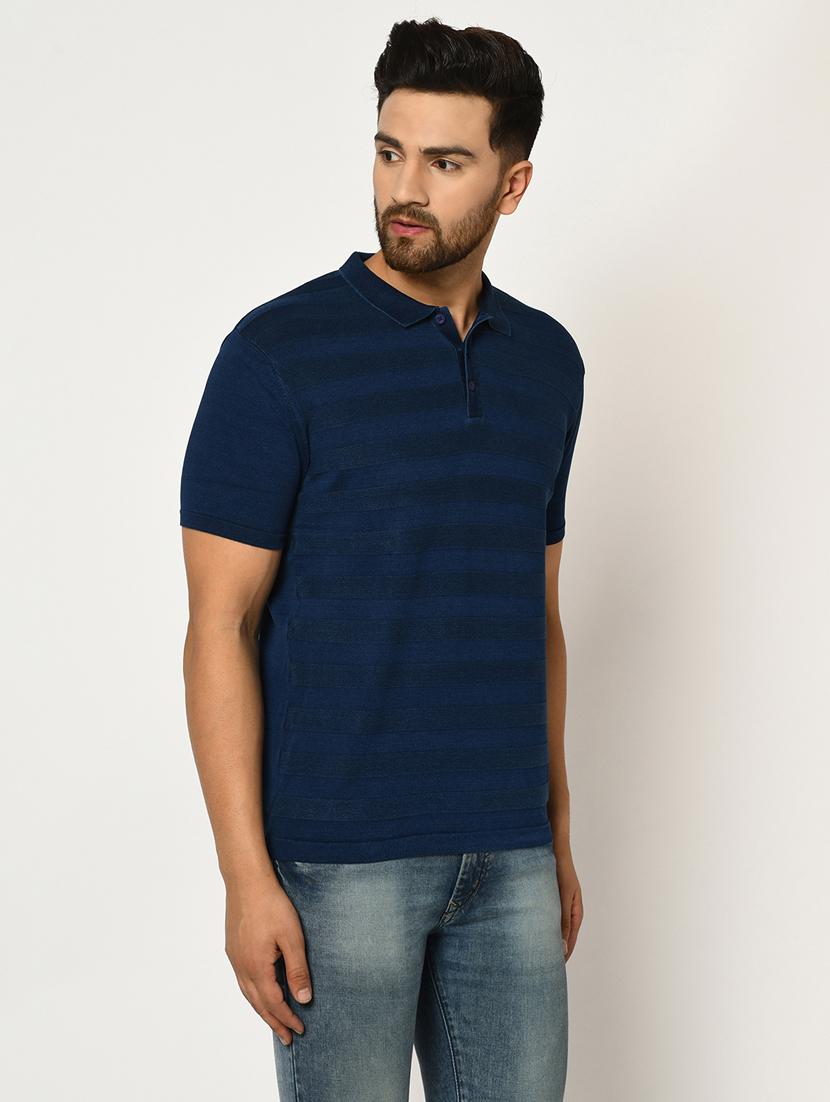 blue striped polo t-shirt - 17751906 - Zoom Image - 2