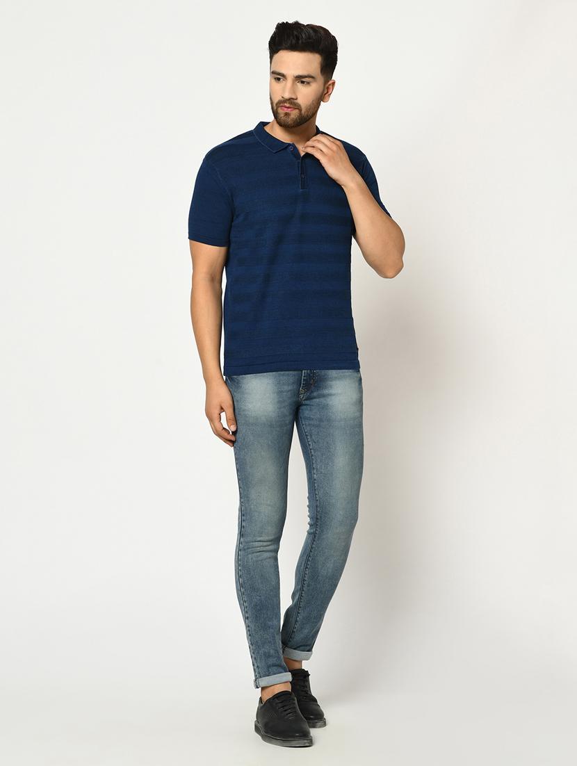 blue striped polo t-shirt - 17751906 - Zoom Image - 4