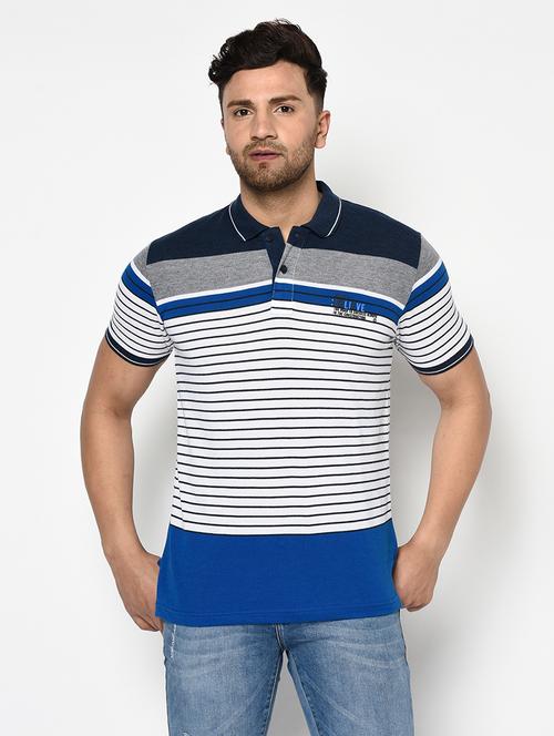white striped polo t-shirt - 17752009 - Standard Image - 1