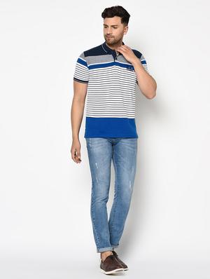 white striped polo t-shirt - 17752009 - Standard Image - 4