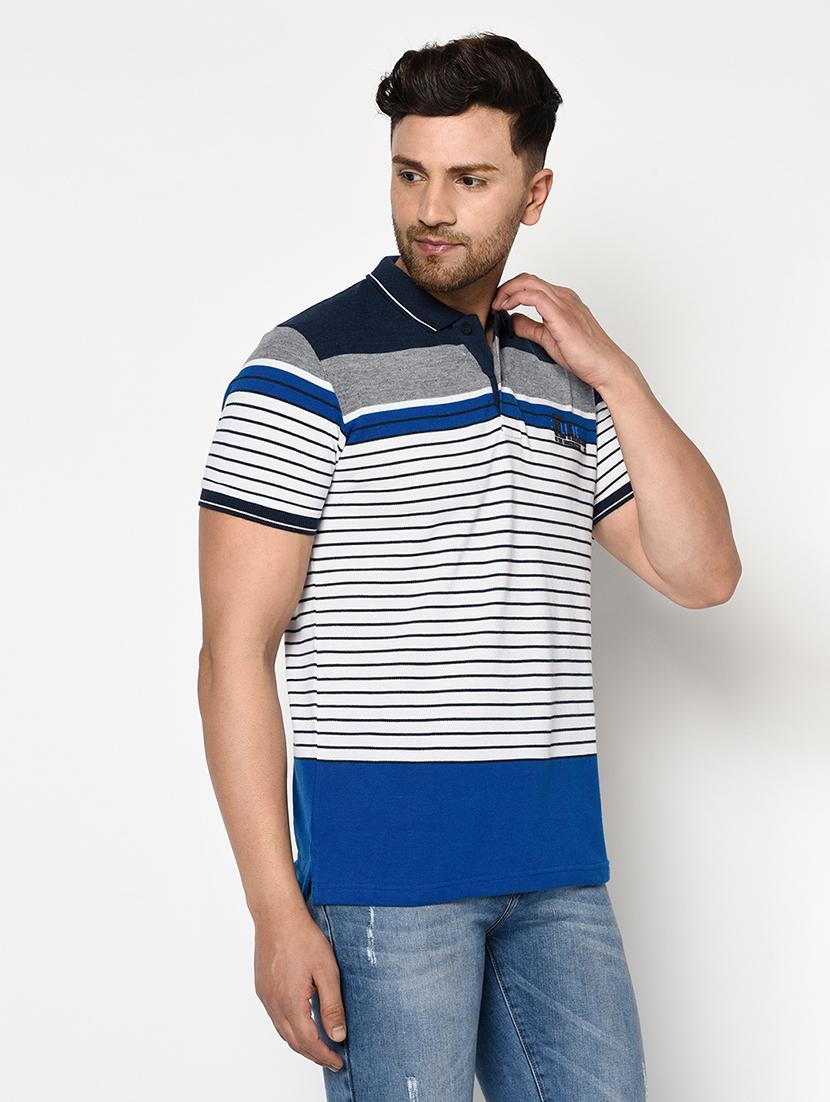 white striped polo t-shirt - 17752009 - Zoom Image - 2