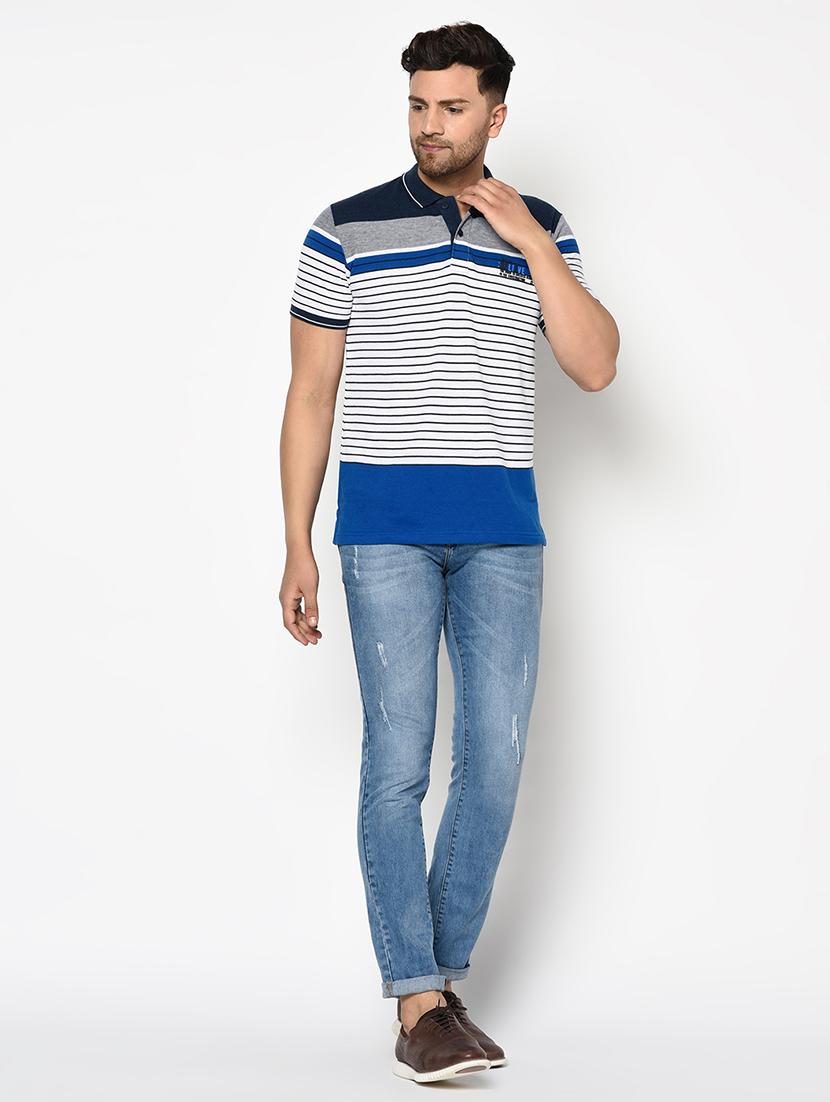 white striped polo t-shirt - 17752009 - Zoom Image - 4