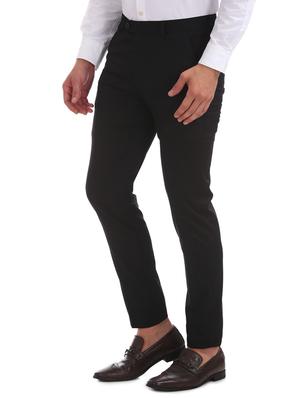 black solid flat front formal trouser - 17752229 - Standard Image - 2