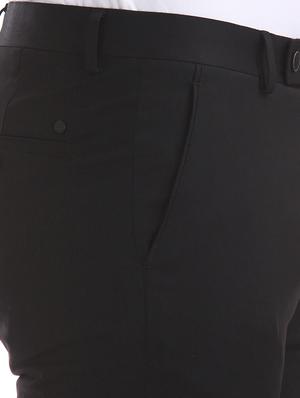 black solid flat front formal trouser - 17752229 - Standard Image - 5