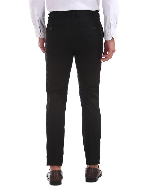 black solid flat front formal trouser - 17752229 - Zoom Image - 3