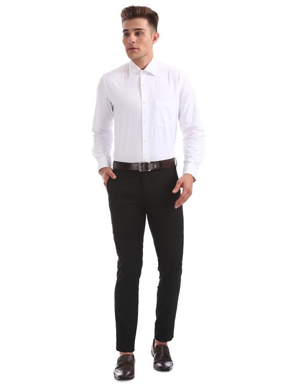 black solid flat front formal trouser - 17752229 - Zoom Image - 4