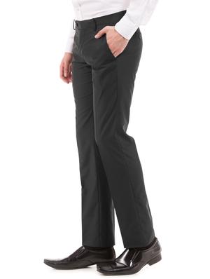black solid flat front formal trouser - 17752235 - Standard Image - 2