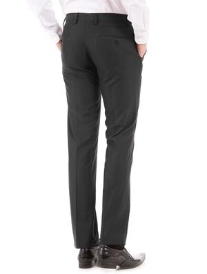 black solid flat front formal trouser - 17752235 - Standard Image - 3