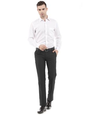 black solid flat front formal trouser - 17752235 - Standard Image - 4
