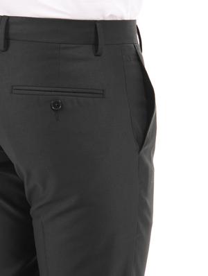 black solid flat front formal trouser - 17752235 - Standard Image - 5