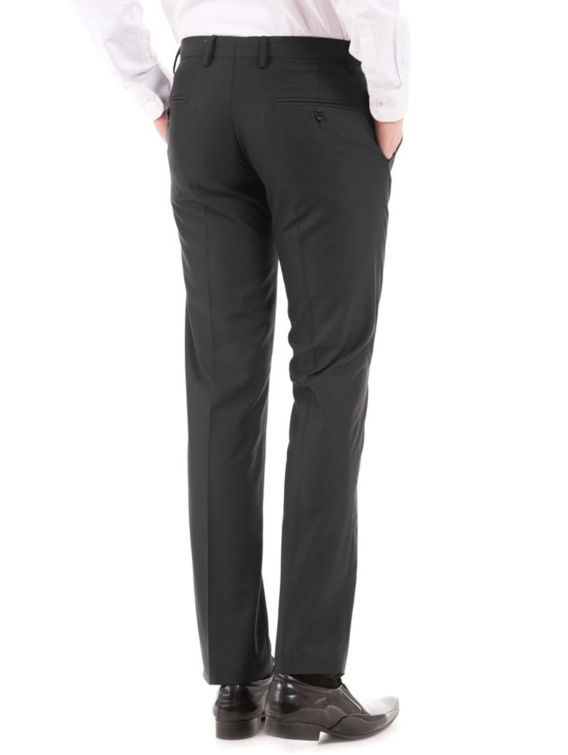 black solid flat front formal trouser - 17752235 - Zoom Image - 3