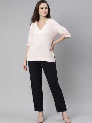 pink cotton a line top - 17752461 - Standard Image - 4
