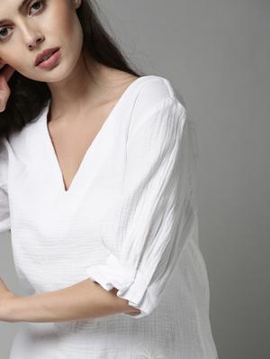 white cotton a line top - 17752462 - Standard Image - 5
