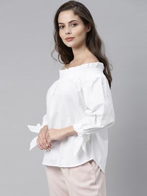 white cotton a line top - 17752463 - Standard Image - 2