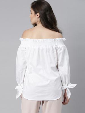 white cotton a line top - 17752463 - Standard Image - 3