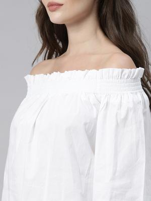 white cotton a line top - 17752463 - Standard Image - 6