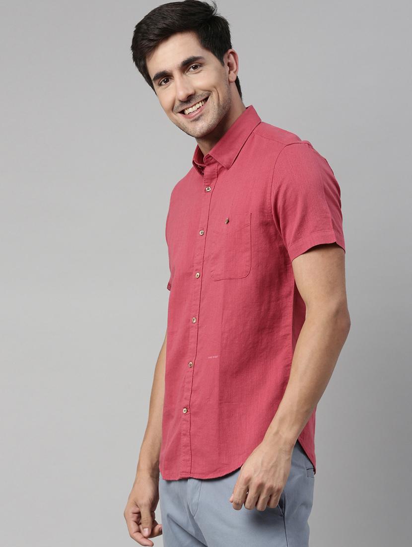 red solid casual shirt - 17752628 - Zoom Image - 2