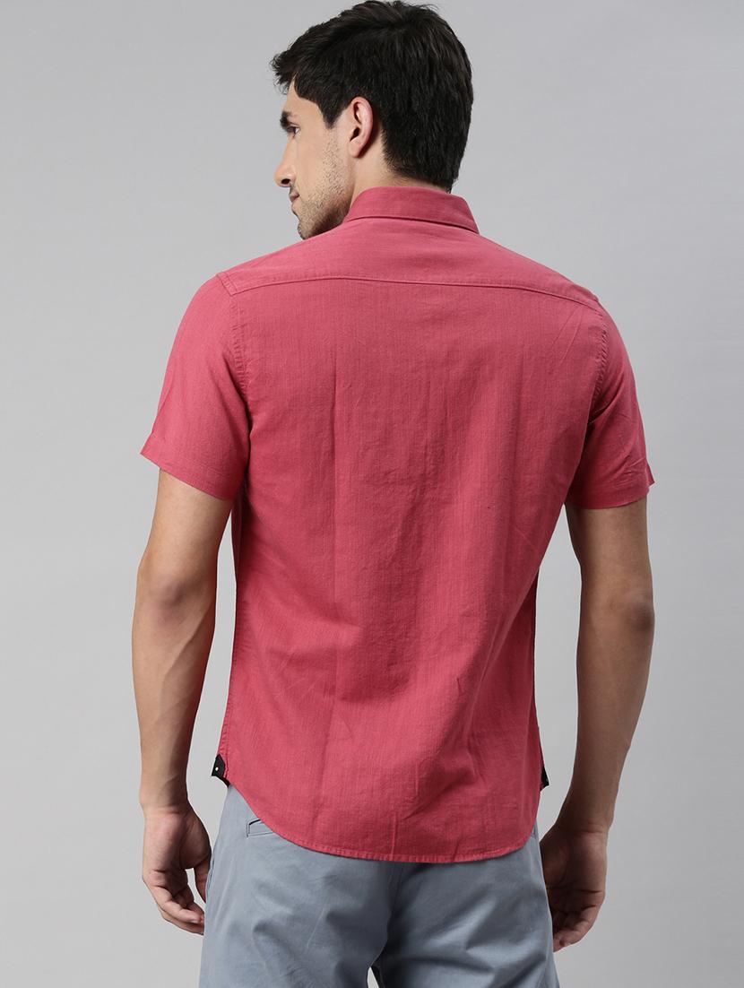 red solid casual shirt - 17752628 - Zoom Image - 3