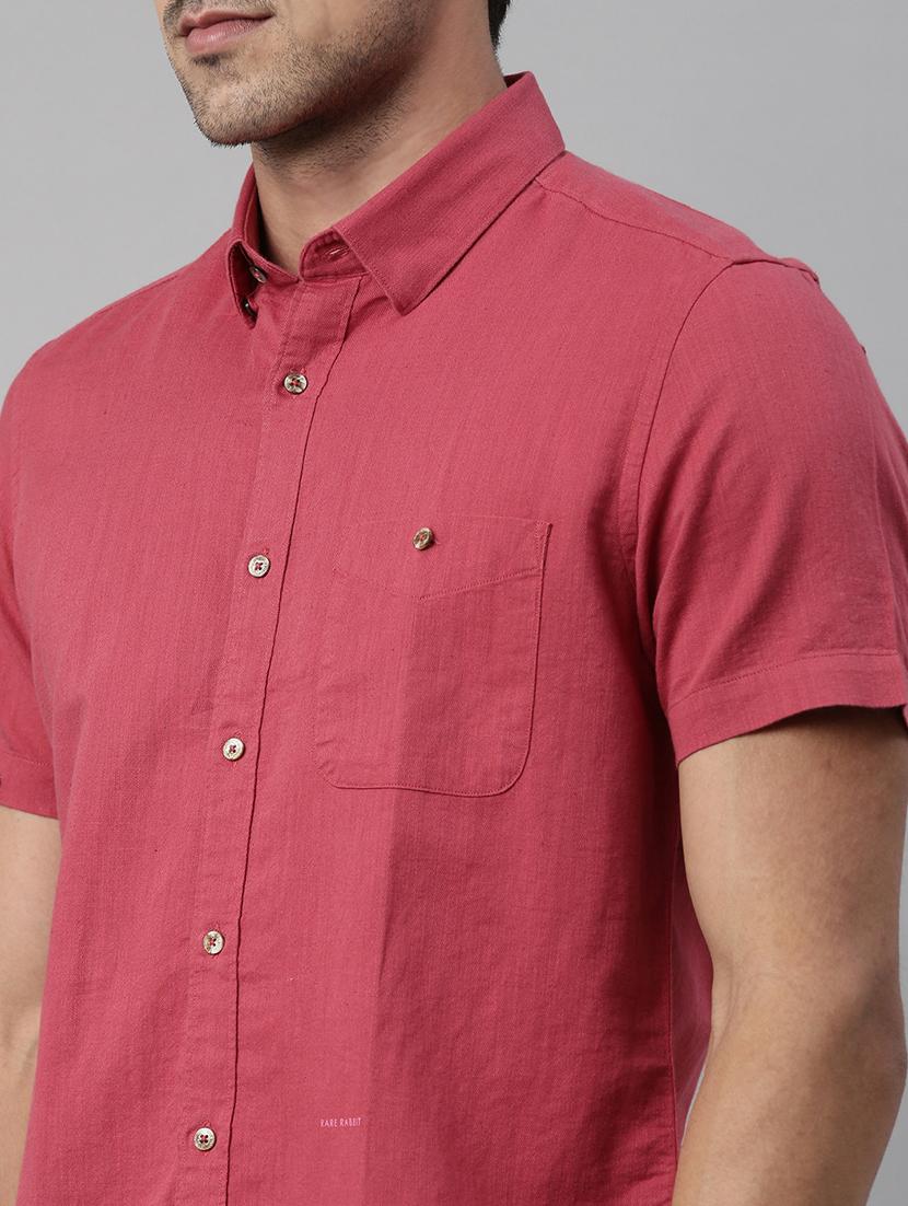red solid casual shirt - 17752628 - Zoom Image - 5