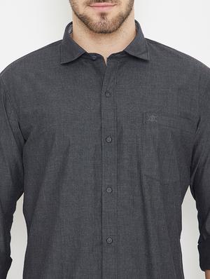 black solid casual shirt - 17754176 - Standard Image - 5