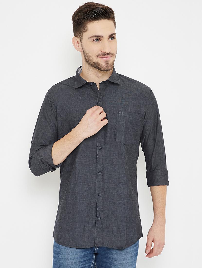 black solid casual shirt - 17754176 - Zoom Image - 1