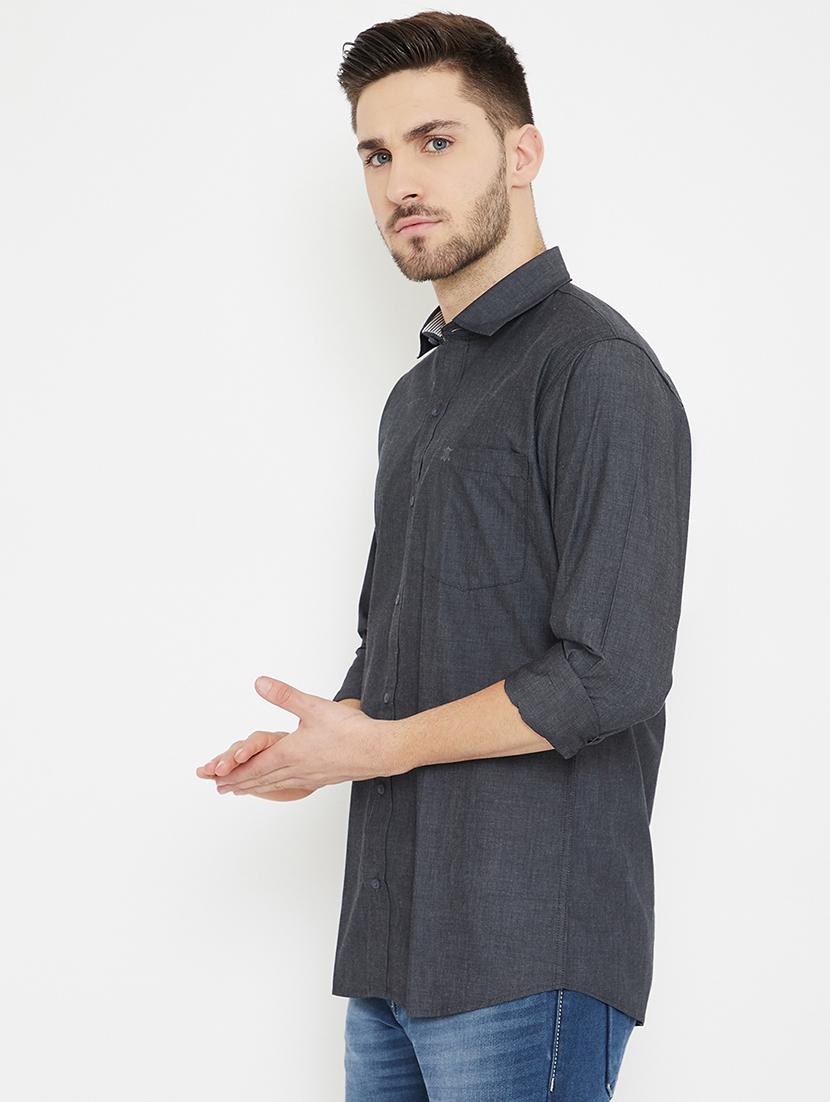 black solid casual shirt - 17754176 - Zoom Image - 2