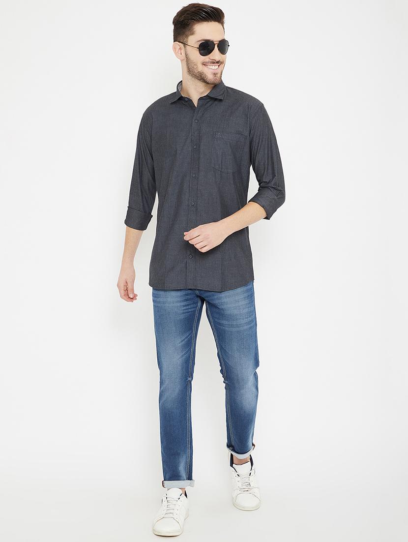 black solid casual shirt - 17754176 - Zoom Image - 4