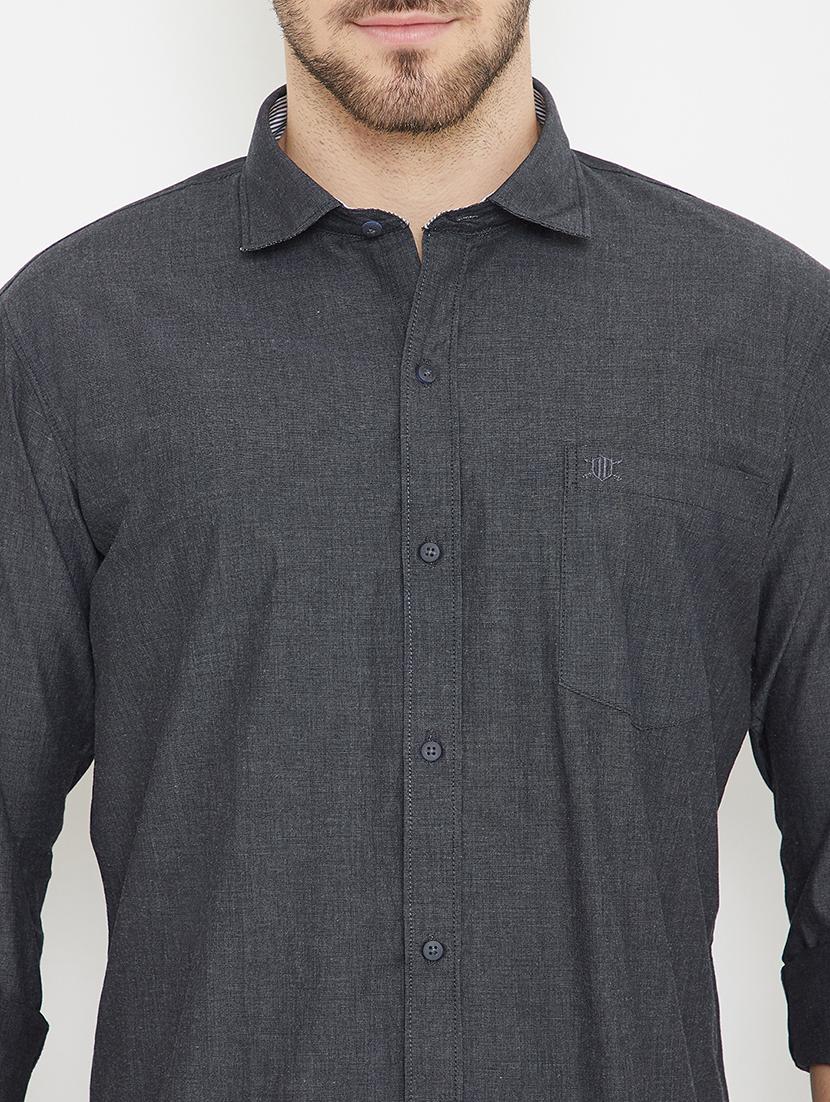 black solid casual shirt - 17754176 - Zoom Image - 5