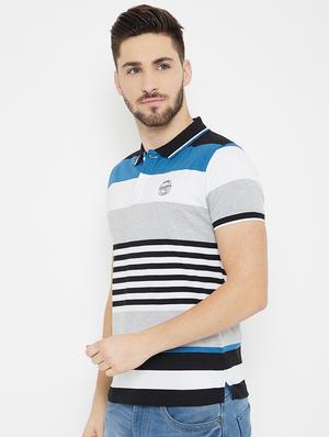 white striped polo t-shirt - 17754210 - Standard Image - 2