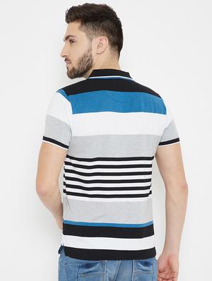 white striped polo t-shirt - 17754210 - Standard Image - 3