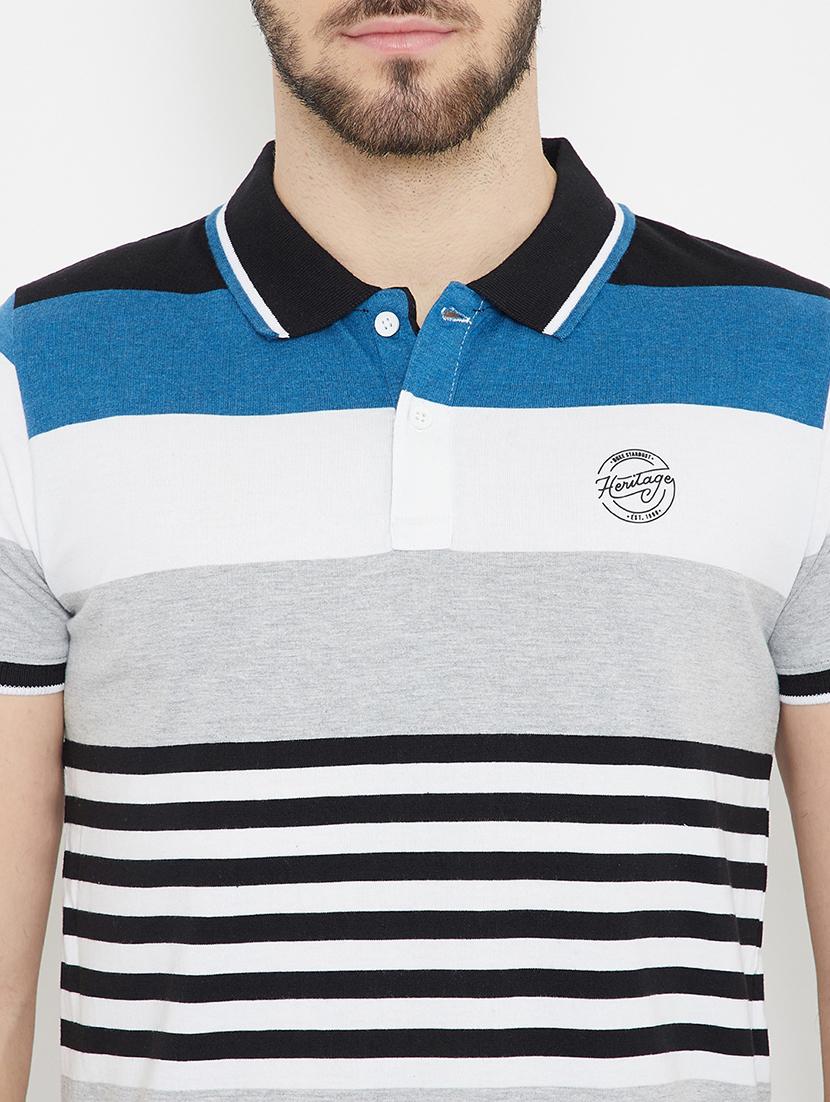 white striped polo t-shirt - 17754210 - Zoom Image - 4