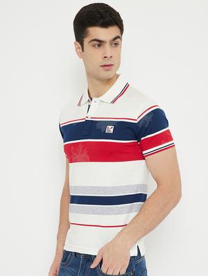 white striped polo t-shirt - 17754213 - Standard Image - 2