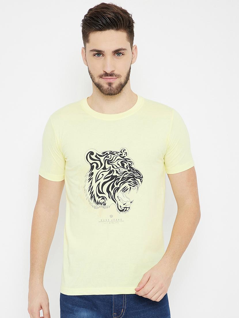 yellow front print t-shirt - 17754233 - Zoom Image - 1