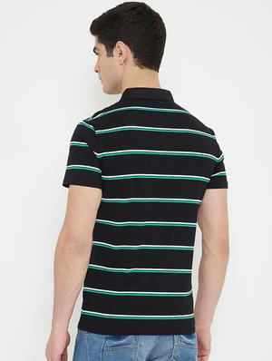 black striped polo t-shirt - 17754242 - Standard Image - 3