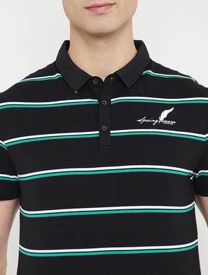 black striped polo t-shirt - 17754242 - Standard Image - 4