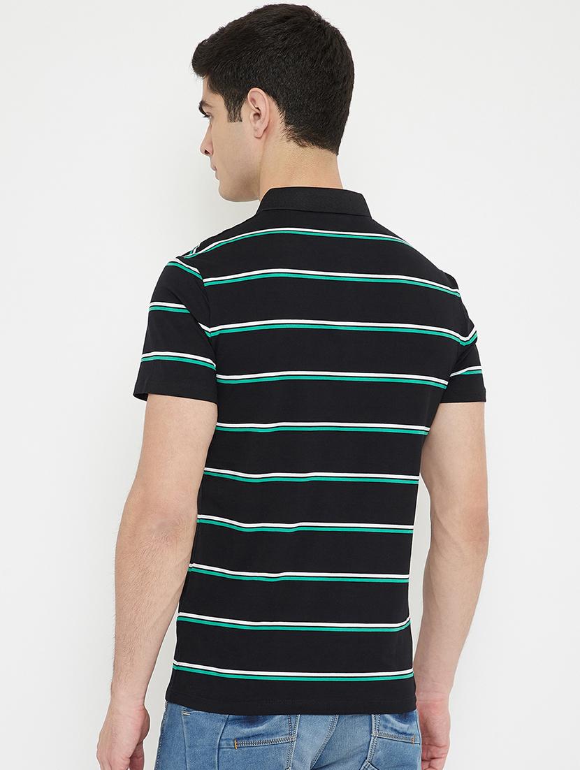 black striped polo t-shirt - 17754242 - Zoom Image - 3