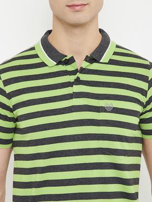 green striped polo t-shirt - 17754251 - Standard Image - 4