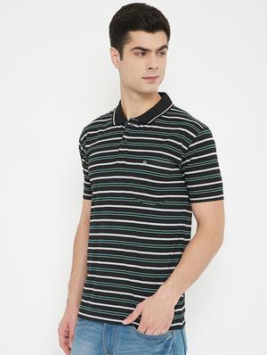 black striped polo t-shirt - 17754258 - Standard Image - 2
