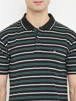 black striped polo t-shirt - 17754258 - Standard Image - 4