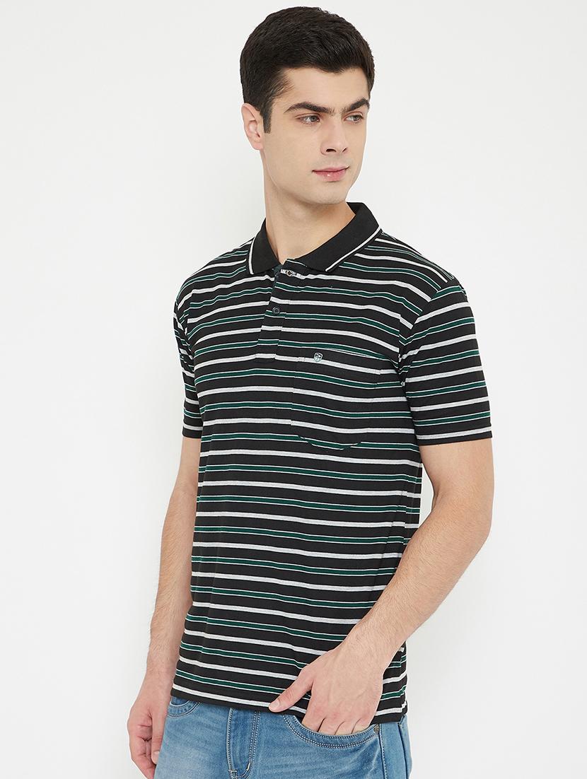 black striped polo t-shirt - 17754258 - Zoom Image - 2