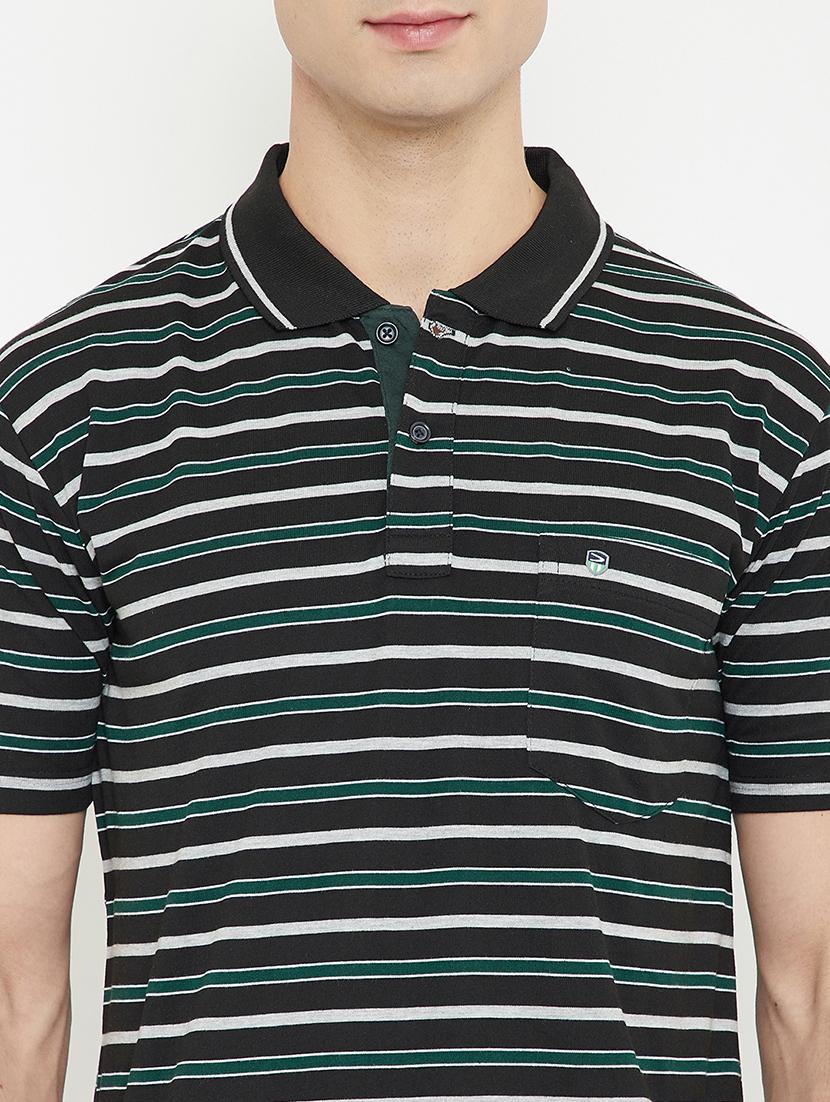 black striped polo t-shirt - 17754258 - Zoom Image - 4