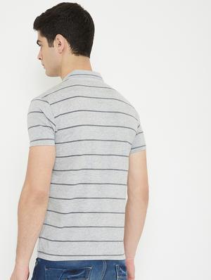grey striped polo t-shirt - 17754287 - Standard Image - 3