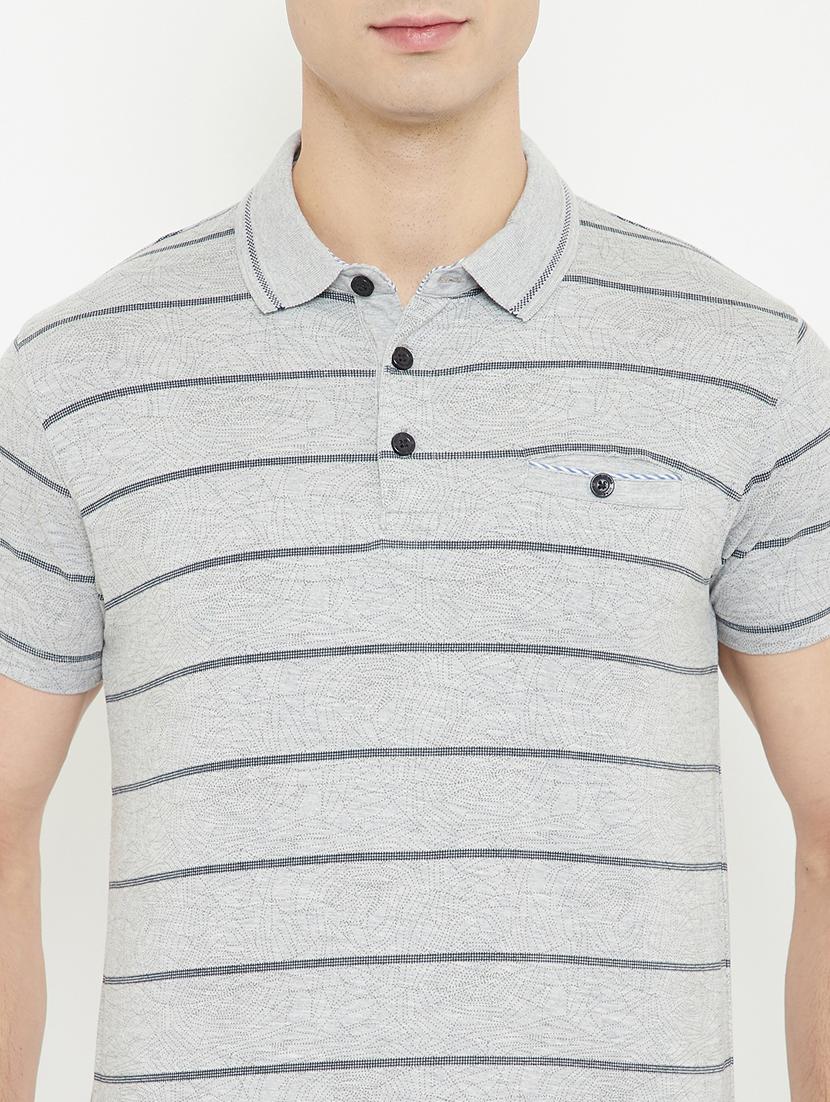grey striped polo t-shirt - 17754287 - Zoom Image - 4