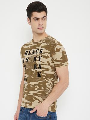 brown camouflage all over print t-shirt - 17754292 - Standard Image - 2