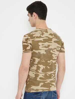 brown camouflage all over print t-shirt - 17754292 - Standard Image - 3