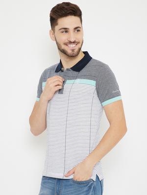 white striped polo t-shirt - 17754306 - Standard Image - 2